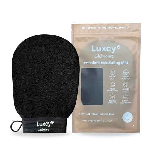 Premium Korean Exfoliating Mitt & Body Scrubber Glove, Viscose Fiber Dead Skin Remover for Smooth, Radiant Skin, Shower Skincare, Keratosis Pilaris Treatment & Self-Tan Prep (1 Pack)