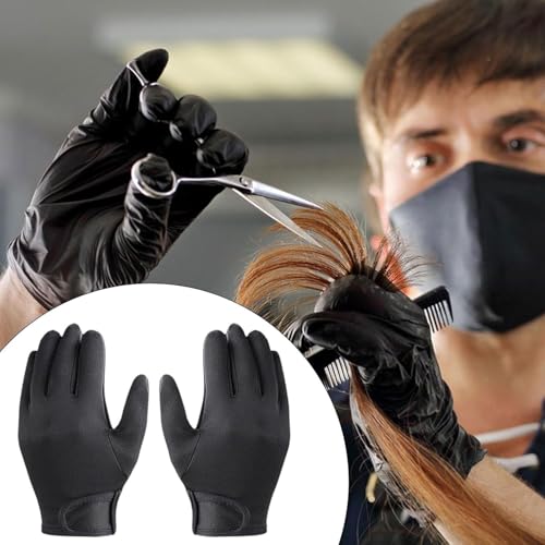 Pistro Set of 2 Heat Resistant Hairdressing Gloves for Curling & Straightening, Five Finger Design, Protective Finger Covers for Salon Styling