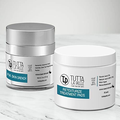 Tutta La Pelle Anti Aging Night Cream - Intense Hydrating Face Moisturizer - Enriched with Hyaluronic Acid, Ceramide, Peptides, Excellent Night Face Cream - Fragrance Free - Light Feeling - 1.7 oz