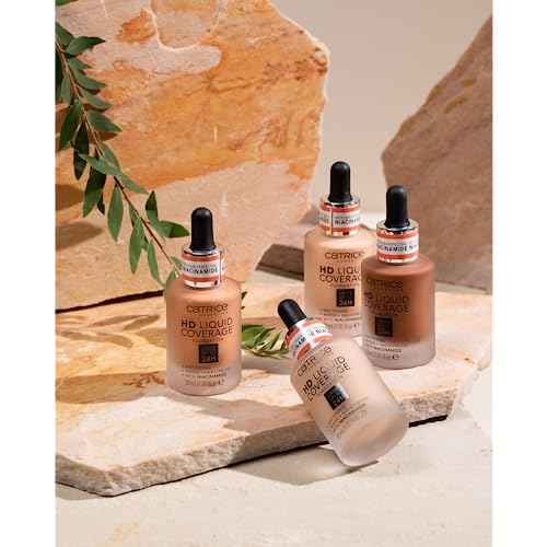 Catrice | HD Liquid Coverage Foundation | 24H Wear, Matte Finish, High Coverage, Waterproof Formula with Niacinamide | Vegan & Cruelty Free (010 | Light Beige)