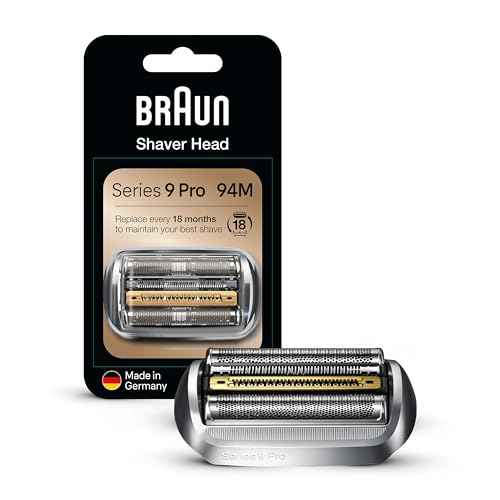 Braun Electric Shaver Head Replacement Part 94M, Compatible with Series 9 Pro and Series 9 Electric Razors for Men, Silver