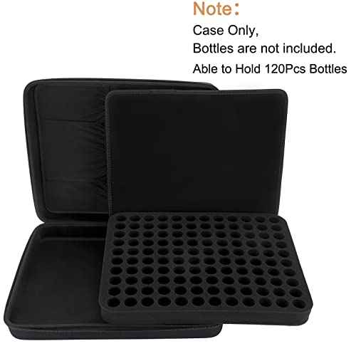 Hipiwe 120 Bottle EVA Essential Oil Storage Carrying Case Hard Shell Exterior Essential Oils Organizer Holder Traveling Bag with Foam Insert, Holds 5ml 10ml 15ml Essential Oils