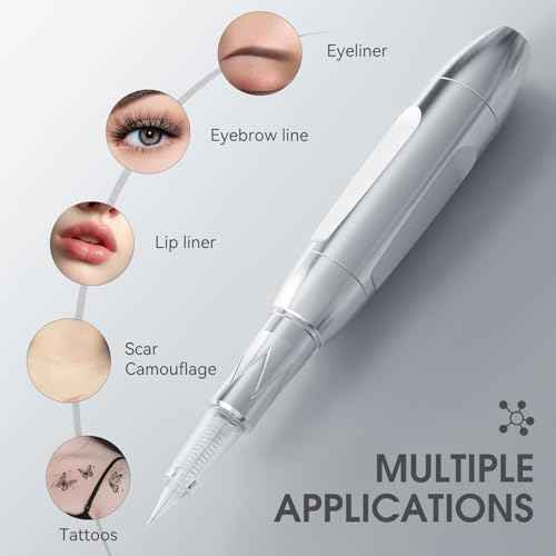 Charme Princesse Permanent Makeup Machine Tattoo Kit with Manual Pen Eyeliner Eyebrow Ruler Practice Skin Ring Cup Eyeliner Tattoo Supplies Pigments for Eyebrows EK516