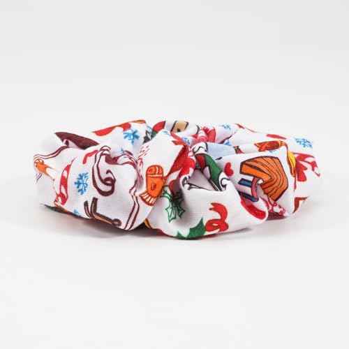 4PCS Christmas Holiday Hair Scrunchies Festive Santa Candy Cane Ponytail Holder Hair Tie Hair Accessories
