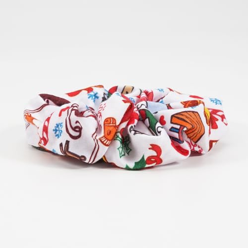 4PCS Christmas Holiday Hair Scrunchies Festive Santa Candy Cane Ponytail Holder Hair Tie Hair Accessories