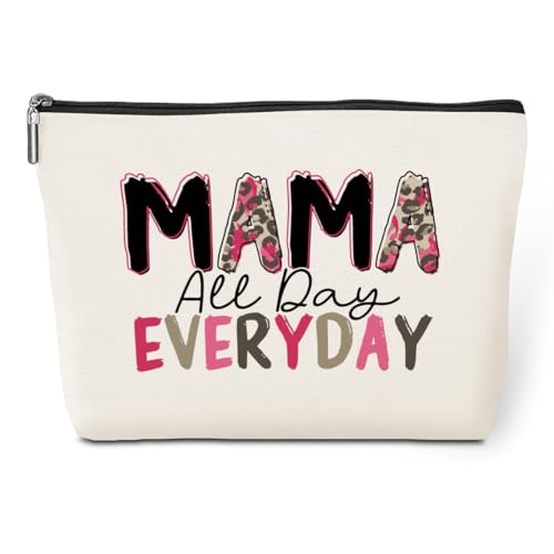 Mama Cosmetic Bag Mom Gifts Blessed Makeup Bag Mama Gifts Travel Organizer Mother Gifts Zipper Pouch for Mother Mama Mommy Mammy Mum Women Female Gifts for Mom from Daughter Son Mothers Day Birthday