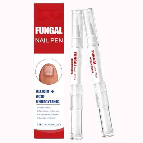 Fungal Nail Pen with Allicin & Undecylenic Acid, Extra Strength Nail Repair for Yellow, Discolored, Thick or Damaged Nails, Toenail & Fingernail Care (2PCS)