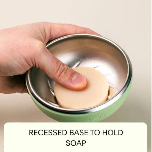 Leaf Shave | Leaf Bowl and Brush Set, Stainless Steel and Silicone Grooming Bowl with Lather Brush, Compatible with Shave Soap Bars and Refills - Black