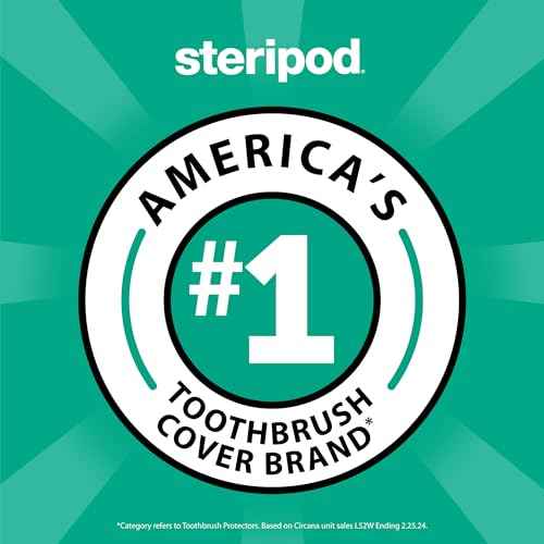 Steripod Clip-on Toothbrush Protector, Green/Silver, 2 Count