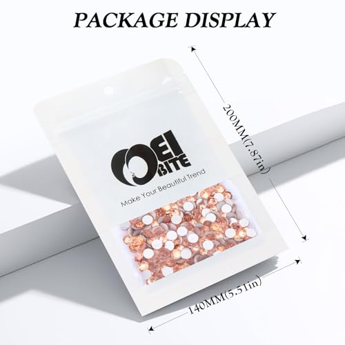 Champagne Flatback Rhinestones, Glass Rhinestones for Nail Art and Craft, Glue Fix, Loose Crystal Gemstones(Champagne, SS20, 2880pcs, 4.6-4.8mm)
