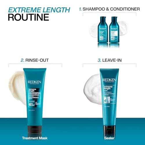Redken Extreme Length Biotin Shampoo For Longer Hair ? Promotes Healthy Hair Growth, Strengthens Damaged Hair, Prevents Hair Breakage, Infused With Biotin ?