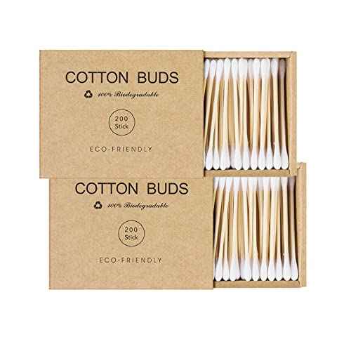 Bamboo Qtips Cotton Swabs With Wooden Sticks Q Tips For Ears 400 Count Bamboo Cotton Buds
