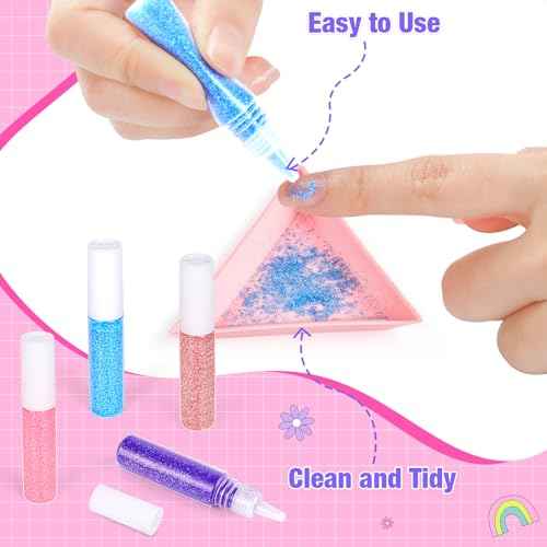 Kids Nail Polish Set for Girls with Dryer, Non-Toxic Nail Kit for Girls Ages 8-12 Water Based, with Fake Nail Art Salon, Girl Toys Christmas Birthday Gifts for Girls 8 9 10 11 12