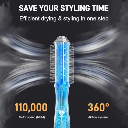 Hair Dryer Brush Blow Dryer Brush- Dual Ionic Thermal Brush, Titanium Coated, High-Velocity Airflow for Fast Blowouts & Volumizing, Suitable for All Hair Types & Lengths