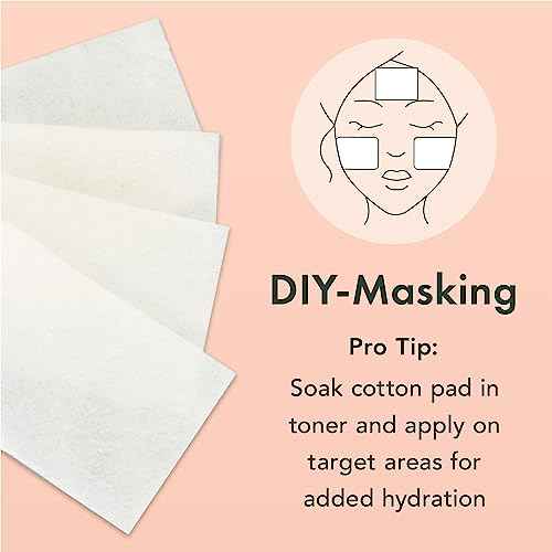 Rael Cotton Pads for Face - Facial Sponge, Square Pad Use with Toner, Makeup Remover, Lint-Free, Soft and Thin, Korean Skin Care (200 Count)