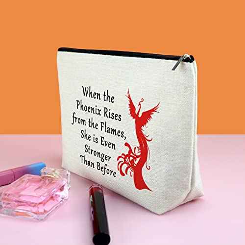 Inspirational Gift for Woman Phoenix Rising Makeup Bag Bird Motivational Present Cosmetic Bag Phoenix Lover Gifts Christmas Birthday Graduation Present for Sister Friends Travel Pouch