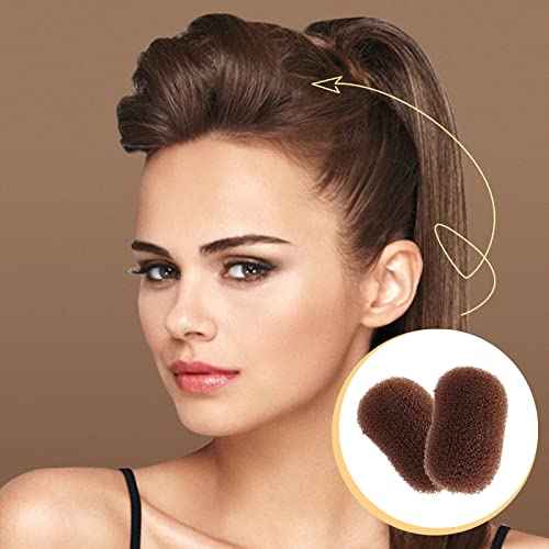 AEGYPIUS 2Pcs Charming Bump It Up Volume Inserts Hair Comb, Nylon Material, Hair Pads for Beehive Hair Style, Styling Clip Accessories for Women Lady Girl (Brown)