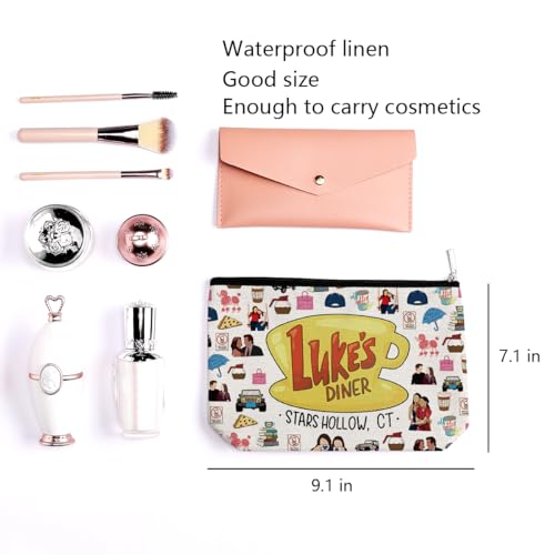 Gilmore Inspired Makeup Bag Girls Merchandise Fans Gifts Luker's Dinner Inspired Gifts for Mom Girl Daughter Sister Friend Travel Toiletry Makeup Organizer Zipper Pouch