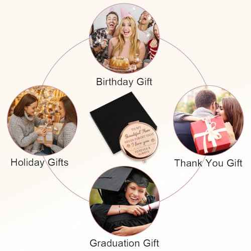 for Mom, Valentines Day Gifts for Mom, Moms Stocking Stuffers, Mother Compact Mirror Birthday Rose Gift for Women, Mother Gift, Presents for Mom for Mum, Christmas Moms Presents