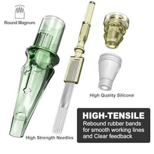 Tattoo Cartridge Needles,Solong Pro 20Pcs Disposable Tattoo Needles 1207 Round Liner X-Taper Tattoo Needle Cartridge(1207RL) EN01S-20-1207RL-X
