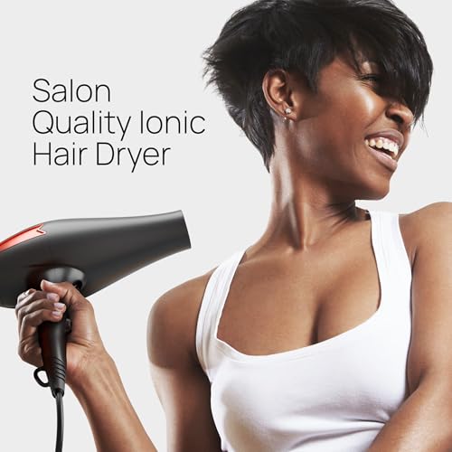 TREZORO Professional Blow Dryer for Women ? Ionic Hair Dryer 2000W for Salon & Personal Use ? Powerful, Fast & Quiet Drying for Curly Hair, Unwanted Frizz ? Design for Travel ? 8.2ft Cord ? Black