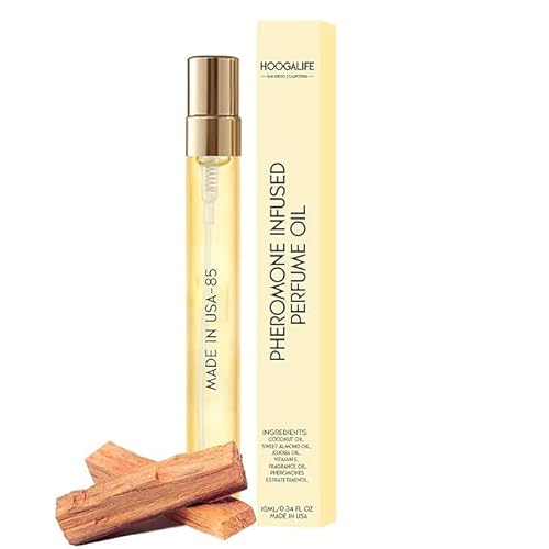 HoogaLife Pheromone Cologne for Men, Pheromones Perfumes for Women, Palo Santo Woody Perfume, Travel Size Perfume 0.34fl.oz, Long Lasting Fragrance Oil, Made in USA- HG. 85