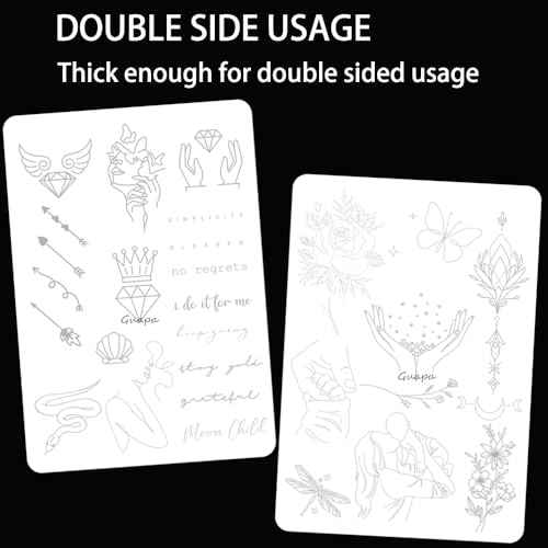3pcs White Silicone Tiny Tattoo Practice Skins with Design Double-Sided Minimalist Tattoo Practice Pad