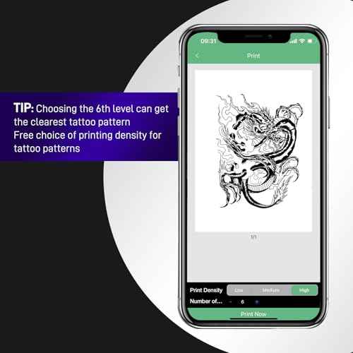 Tattoo Stencil Printer YILONG ATS886L, Thermal Printer Tattoo with 15 Pcs Transfer Paper, Bluetooth Tattoo Machines for Artists and Beginners, Tattoo Machine
