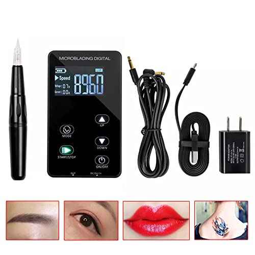 Permanent Makeup Pen Machine Tattoo Pen Touch Screen Panel Power Supply 10PCS Needles Kit For Eyeliner, Lip,Eyebrow AP50