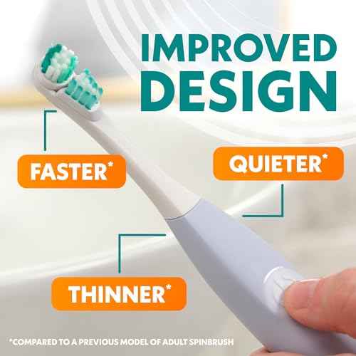 Spinbrush New PRO Clean Battery Powered Electric Toothbrush for Adults, Soft Bristles, Blue, 1 Count