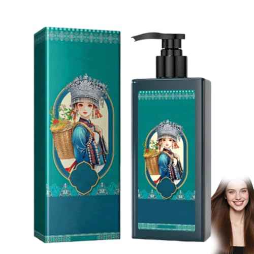 Plant Extract Hair Dye for Gray Hair, Gentle Plantessenge Formula Mild Ingredients, Natural Plant Hairs-Dyes 207ml, Suitable for Both Old and Young People, Precisely Covers Gray Hair (Natural Black)