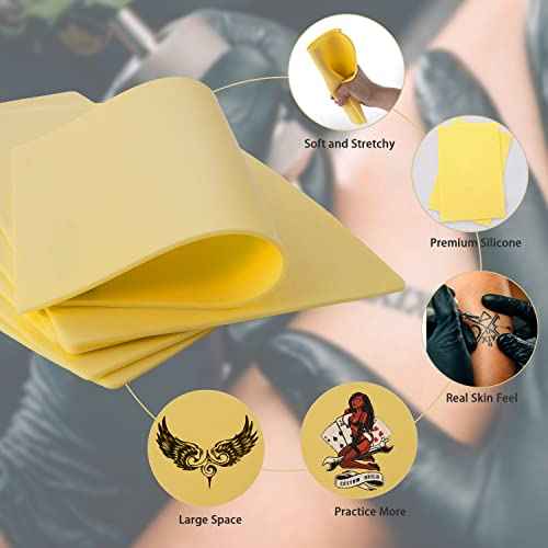 3mm Tattoo Practice Skin, 3 Pcs 12x8" 3mm Thick Silicone Fake Skin Blank Double Sides Soft Skin, Tattooing Microblading Eyebrow Lip Practice Sheet for Beginners and Artists (3Pcs I 3mm)