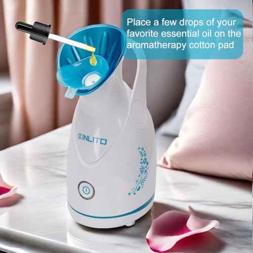 Facial Steamer Ionic Face Steamer for Home Facial, Warm Mist Small Facial Steamer for Deep Cleaning Unclog Pores with Blackhead Remover, Aromatherapy Kit for Personal Home SPA (Blue)