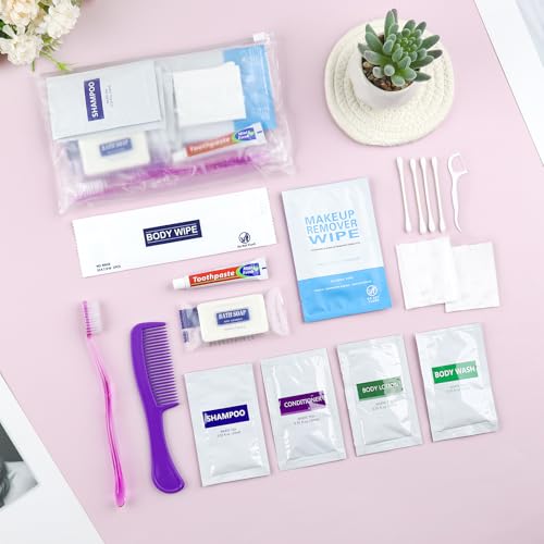 50 Kits Travel Toiletry Kit Bulk, Personal Hygiene Kit, Disposable Hygiene Kit Homeless Care Supplies Charity Kit For Home, Hotel, Camping, Travel