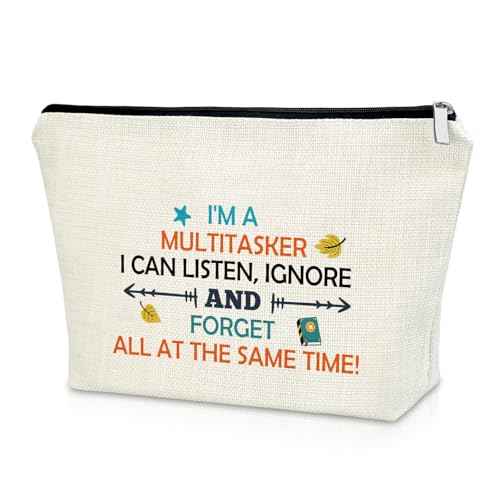 Funny Sayings Makeup Bag - Sarcastic Gifts for Women & Adults - Cosmetic Travel Organizer
