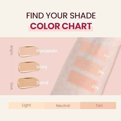 TIRTIR Mask Fit All Cover Pink Cushion Foundation | High coverage, Velvety Matte Finish, Lightweight, Flawless, Corrects Redness, Korean Cushion (#23N Sand, Full Size, 0.63 Fl Oz)