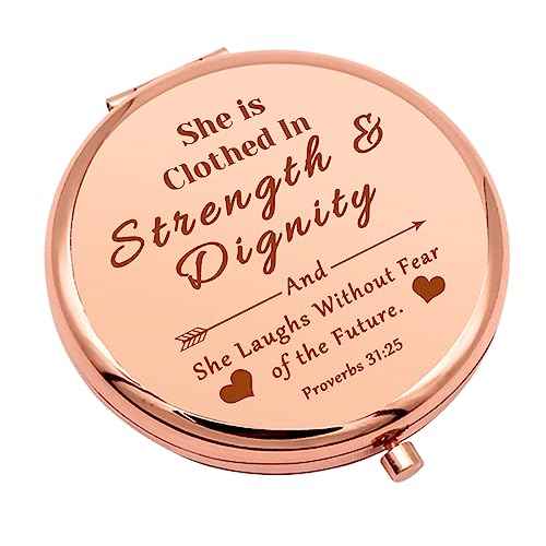 Inspirational Christian Gifts Compact Makeup Mirror Bible Verses Gift for Her Religious Present for Granddaughter Baptism Present for Women Folding Makeup Mirror Birthday Graduation