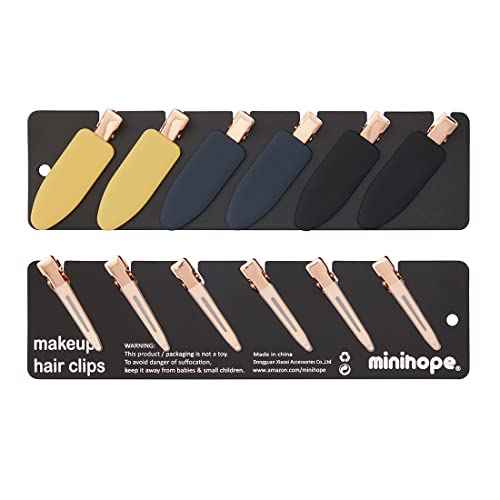 minihope 12 pieces No Bend Hair Clips, No Crease Curl Pin Clips for Makeup Application£¬2022 style, non-slip.Hair won't get caught between plastic attached to metal. (Morandi)¡¦