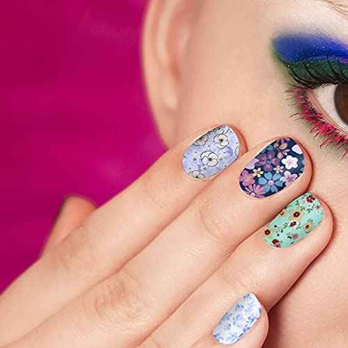 Nail Foil, DANNEASY 30 Rolls Nail Art Foil Transfer 3D Flower Stickers for Nails Blossoms Foils Nail Wraps for Nails Art Decorations Manicure Supplies