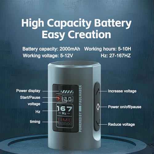 Ai-tenitas Wireless Tattoo Machine, Rotary Tattoo Machine with Faulhaber Motor,2000mah Battery,Tattoo Equipment Supplies for Professional Artists and Tattoo Beginners (4.0mm stroke single machine)