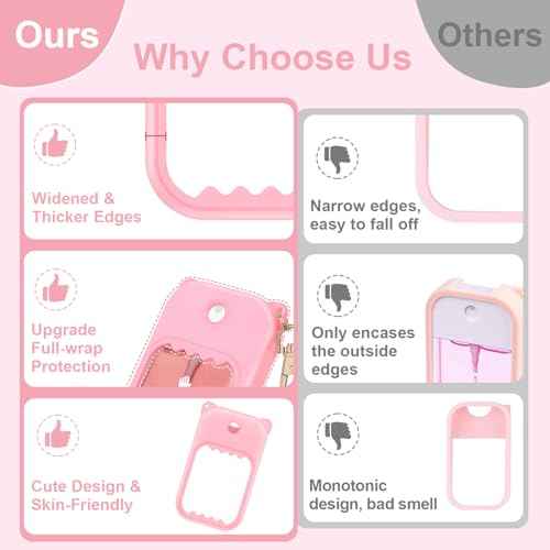 Hand Sanitizer Spray Case for Touchland Silicone Touchland Case Keychain Cute Hand Sanitizer Spray Holder Compatible with Touchland Power Mist Gentle Mist Glow Mist, Pink
