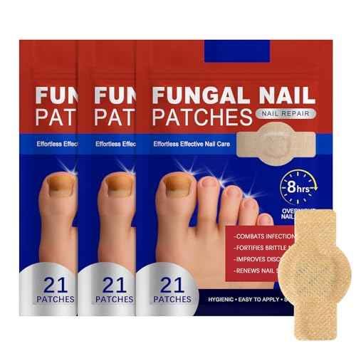 Nail Patches 63 PCS Toenail Treatment Extra Strength 8-Hour Overnight Nail Fast Acting Repair Effortless Hydrogel Nail Care and Repair for Damaged Nails Overnight Renewal for Men and Women