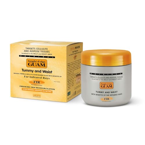 Guam Anti Cellulite Stomach Wraps, INFRARED Body Wrap for Flat Tummy, FIR Tummy Wrap Cellulite Remover, Belly Cellulite Treatment, Stomach Skin Firming and Tightening Body Mud (1.1LB)