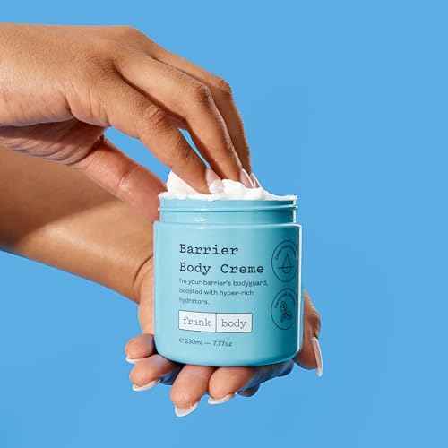 frank body Barrier Body Cream | Deep Hydration for Dry, Itchy, Reactive Skin with Ceramides, Panthenol & Niacinamide | Vegan, Cruelty Free | Peach Scent | 7.77 oz / 230 ml