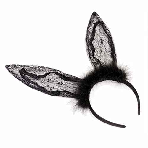Lace Bunny Ear Headband Sexy Rabbit Ear Hair Band for Party Decoration Cosplay Costume Hair Accessories