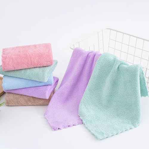 Premium Coral velvet Washcloths Set-5 Pack, Ultra Soft & Highly Absorbent Face Towels for Bath, Spa & Gym, Soft Feel Fingertip Towels Quick Drying Microfiber Hand Towel 29.5¡± x 13.8¡±Large Wash Cloths.