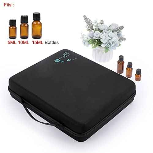 Hipiwe 120 Bottle EVA Essential Oil Storage Carrying Case Hard Shell Exterior Essential Oils Organizer Holder Traveling Bag with Foam Insert, Holds 5ml 10ml 15ml Essential Oils