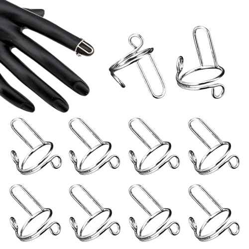 10 Pcs Wudu Nail Rings Adjustable Fingernail Rings Reusable Nail Rings Non-Tarnish For Daily Wear Press on Nails with No Glue For Nails Art DIY Decoration