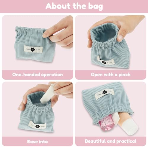 6Pcs Mini Pocket Makeup Bag Travel Corduroy Makeup Pouch Cute Small Cosmetic Bag Squeeze Top Coin Purse Portable Makeup Pouch Travel Purse Organizer Storage for Women Accessories Gift, 6pcs, Makeup