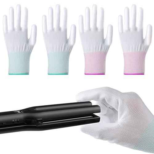 4 Pcs heat gloves for hair styling,Professional curling iron glove,heat resistant gloves for flat Iron and Curling Wand Suitable